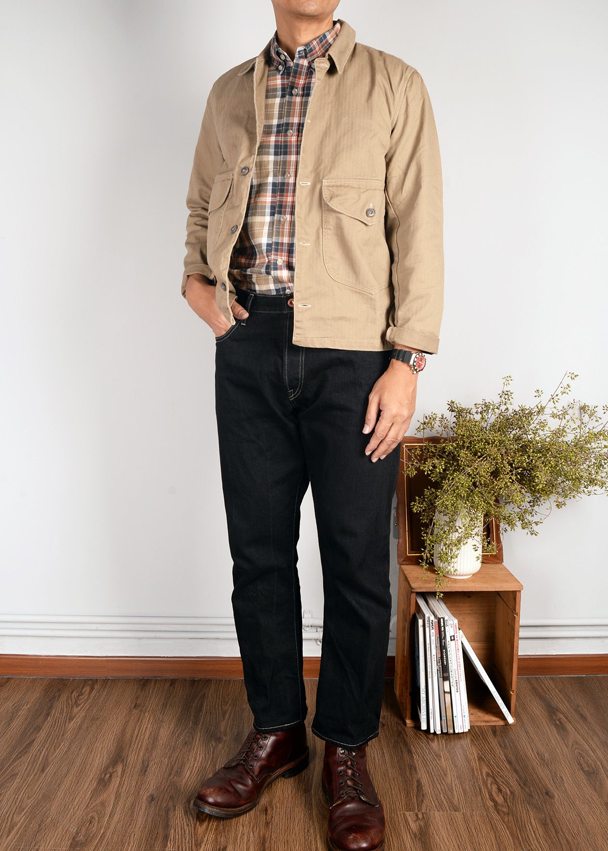 Errol Jacket - Brown Herringbone