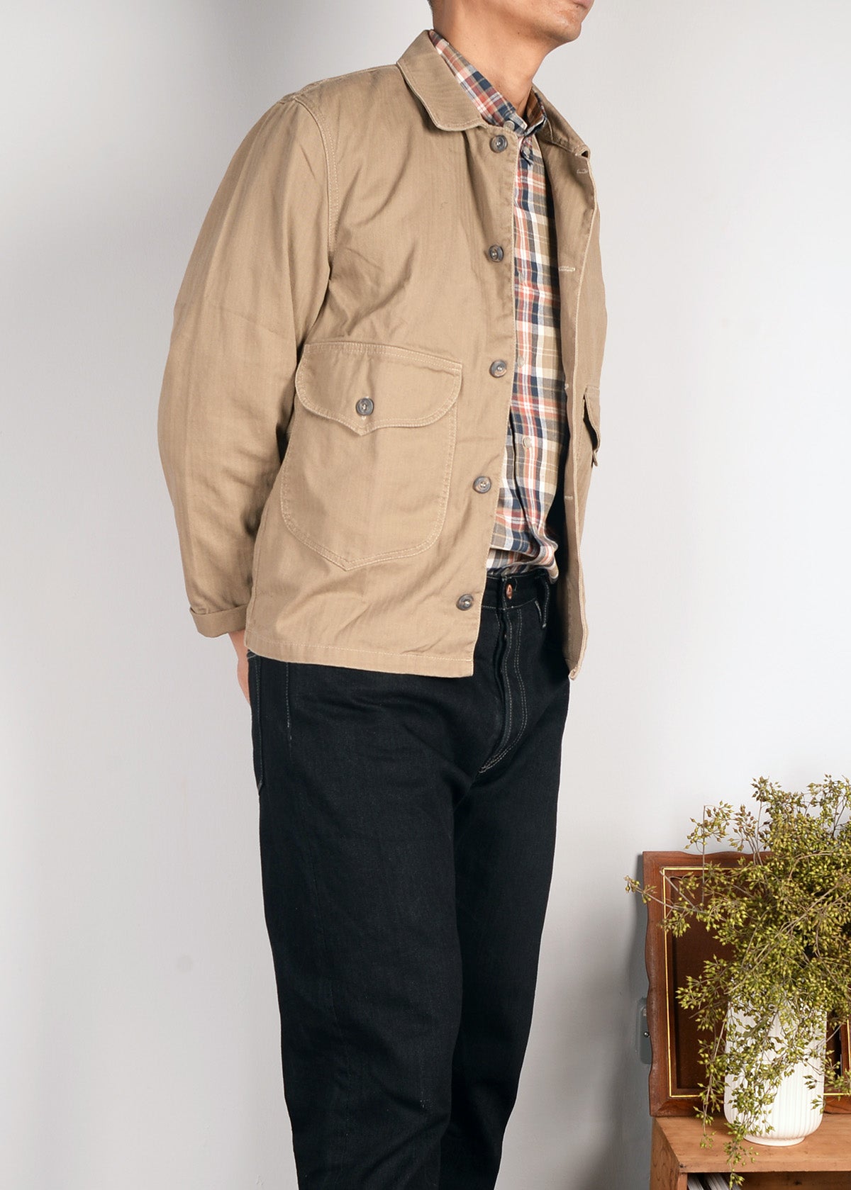 Errol Jacket - Brown Herringbone