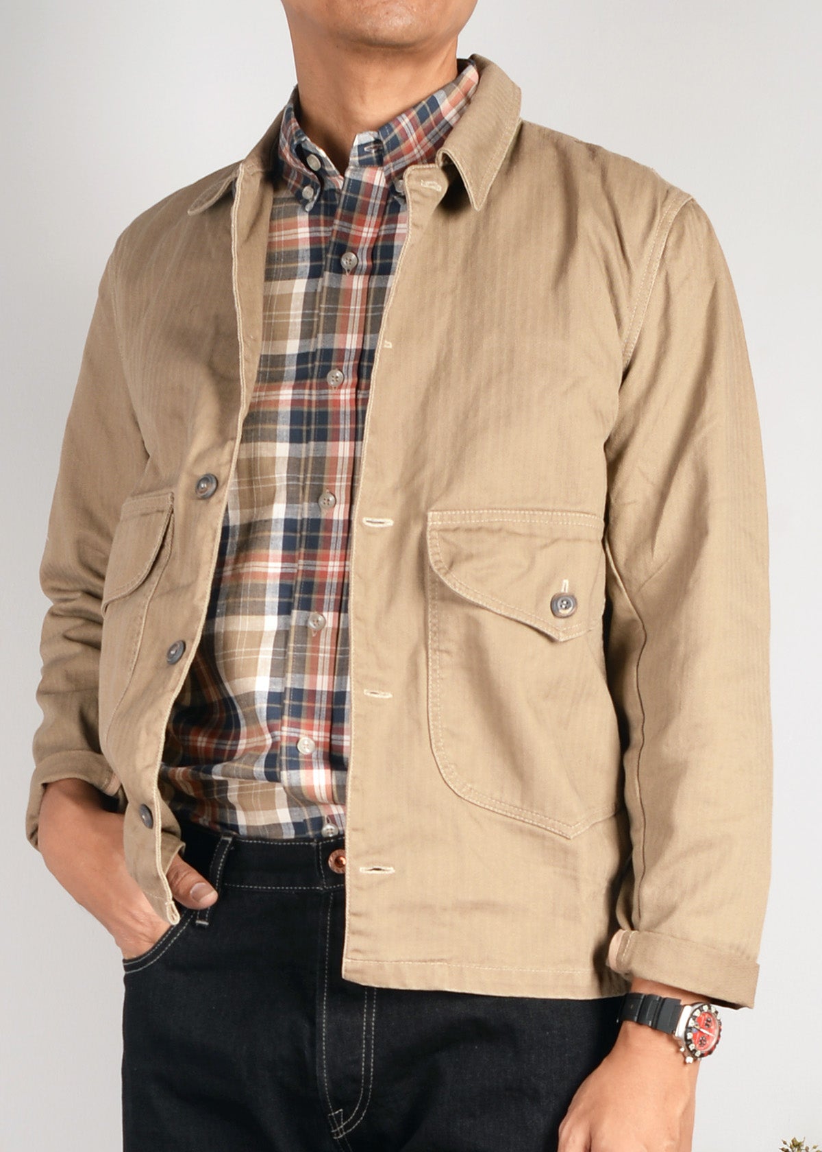 Errol Jacket - Brown Herringbone