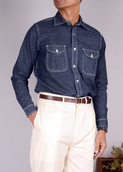 Clint Long Sleeve Shirt - Blue Denim